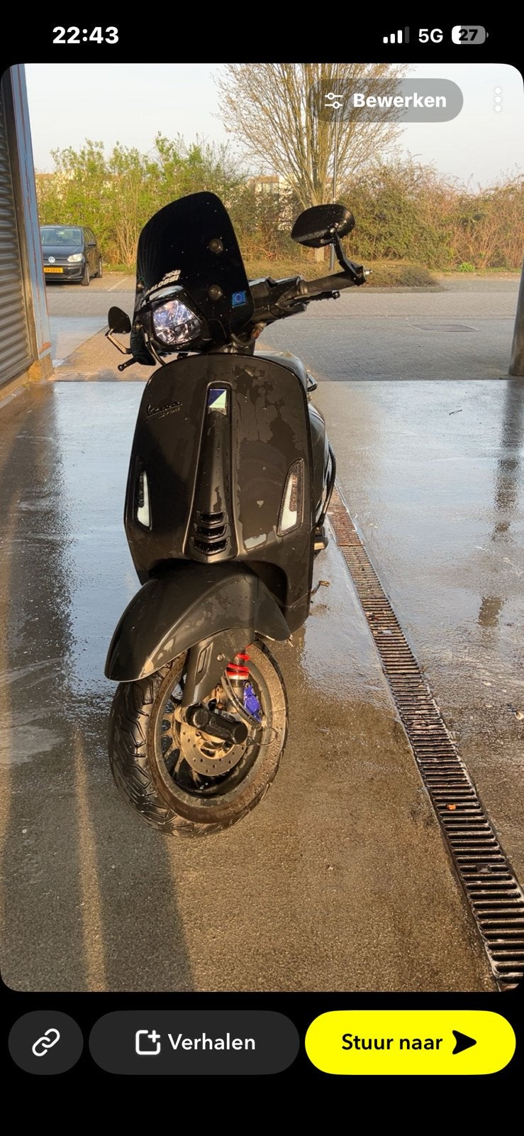 Vespa sprint matt zwart 80cc malossi, Fietsen en Brommers, Scooters | Vespa, Ophalen, Gebruikt, Overige modellen, Maximaal 45 km/u