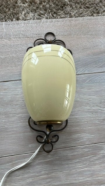 Vintage Art Nouveau stijl wandlampje, Huis en Inrichting, Lampen | Wandlampen, Ophalen, Gebruikt, E27 (groot), Metaal