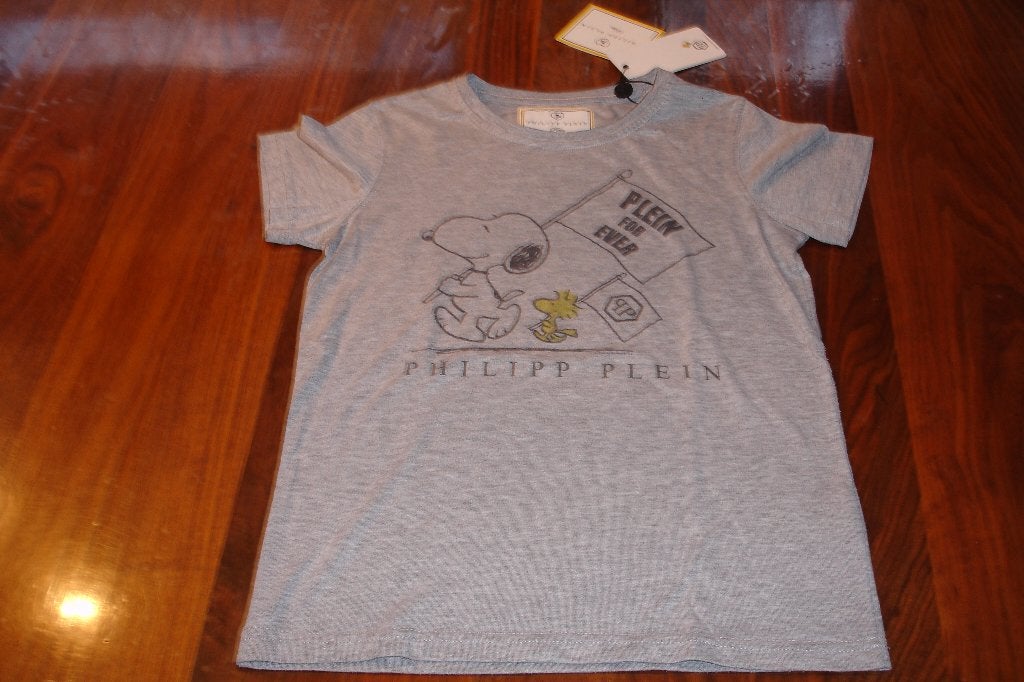 Philipp plein grijs shirt shortsleeve snoopy maat 140!, Kinderen en Baby's, Kinderkleding | Maat 140, Philipp Plein, Meisje, Ophalen of Verzenden
