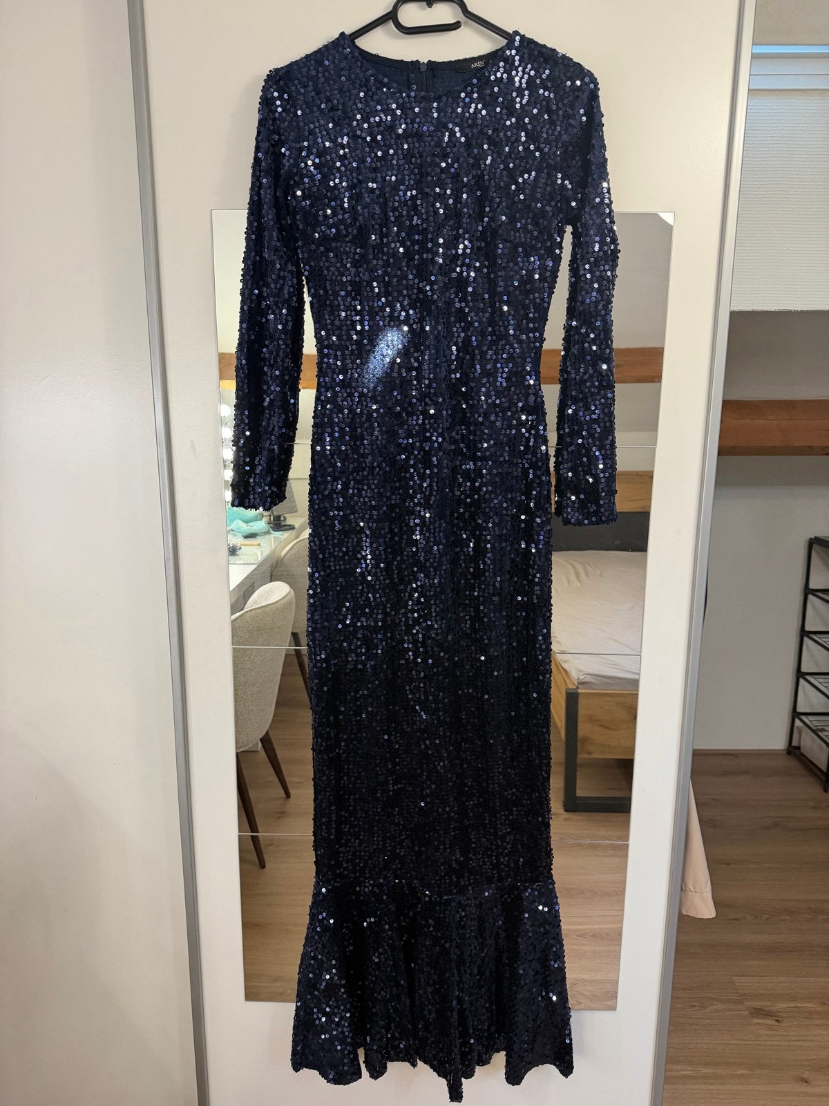 Arin Aush Galajurk met pailletten - Maat S, Ophalen, Blauw, Zo goed als nieuw, Maat 36 (S)