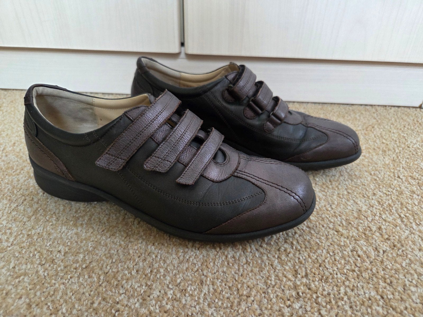 Durea Leren Schoenen Maat 40 - Geschikt voor Inlegzolen, Durea, Schoenen met lage hakken, Bruin, Ophalen of Verzenden