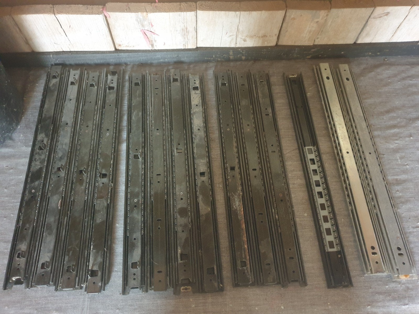 14 ladegeleiders 50cm ijzer ijzerwaren rails laderail kast, Ophalen, Gebruikt, 250 mm of meer, Overige typen