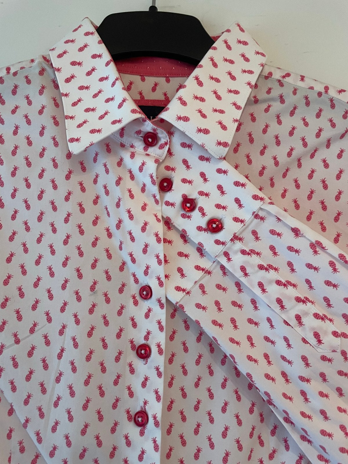 Cavallaro blouse wit met roze ananasjes, maat 38, Ophalen of Verzenden, Zo goed als nieuw, Maat 38/40 (M), Wit