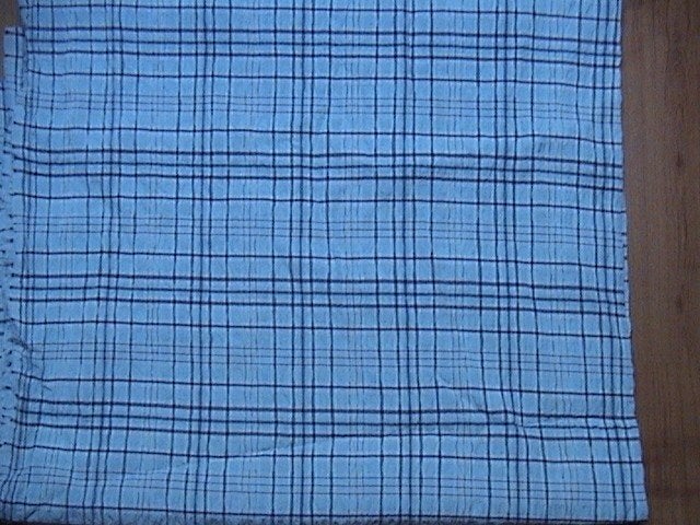 Mooie NIEUWE blauw / wit geruite ietwat elastische stof, Overige materialen, Blauw, Nieuw, Ophalen of Verzenden