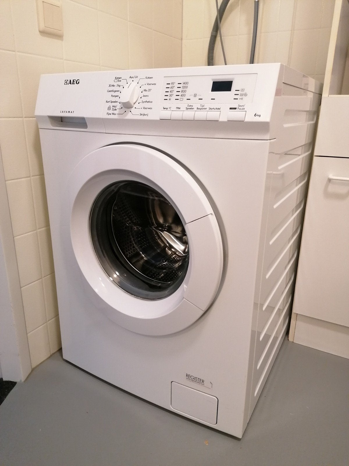 AEG wasmachine 6kg, Witgoed en Apparatuur, Wasmachines, Gebruikt, 4 tot 6 kg, 85 tot 90 cm, 1200 tot 1600 toeren, Ophalen