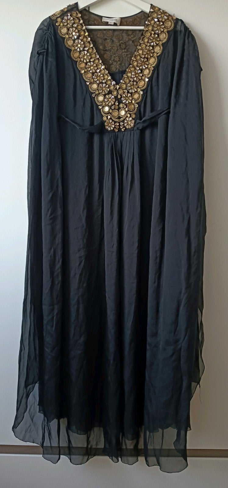 Temperley London maxi zijden kaftan maat 38/40, Kleding | Dames, Zwart, Ophalen of Verzenden, Zo goed als nieuw, Onder de knie