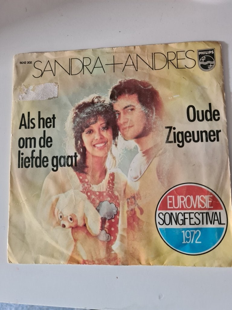 Sandra  Andres - Als het om de liefde gaat Mooie vinylsingle, Cd's en Dvd's, Vinyl Singles, Gebruikt, Verzenden, Originele persing