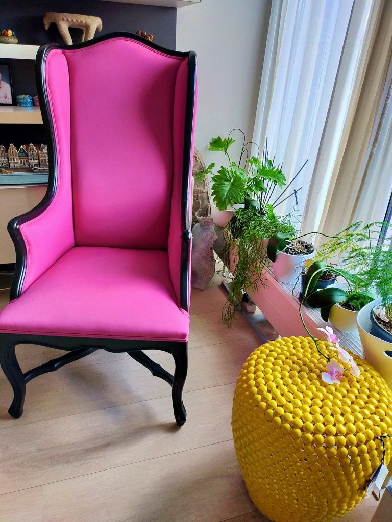 Declemy, Huis en Inrichting, Fauteuils, Ophalen, 75 tot 100 cm, Zo goed als nieuw, Stof