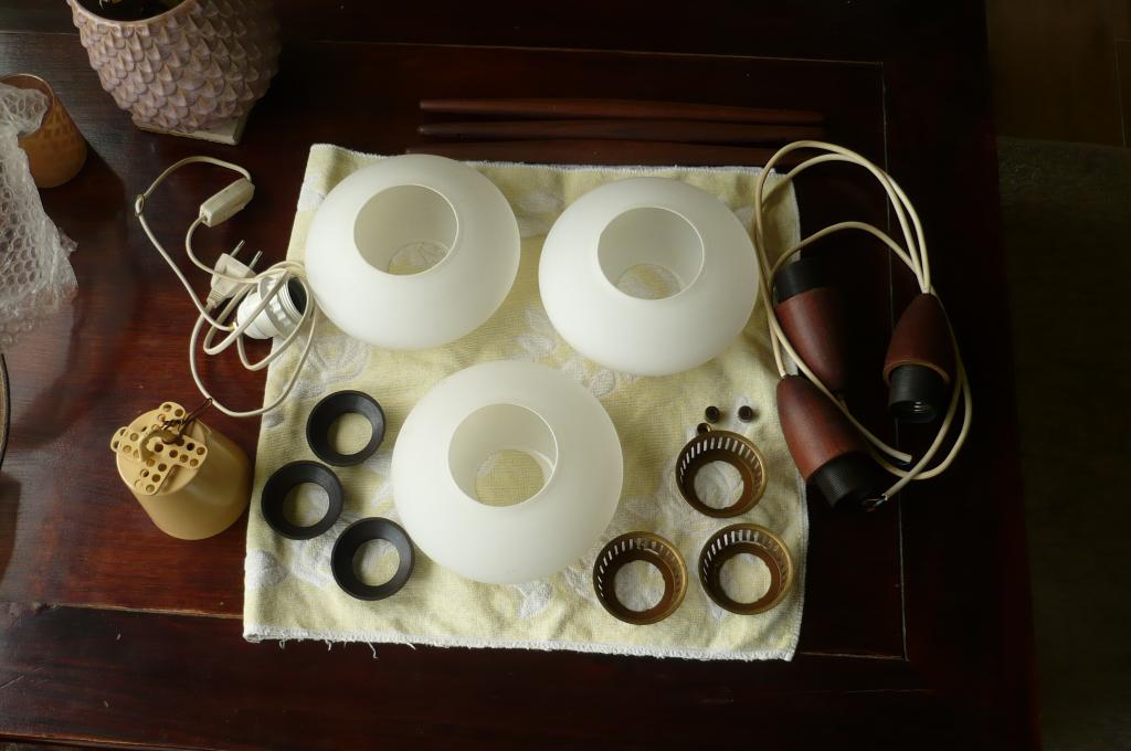 vintage hanglamp, Huis en Inrichting, Lampen | Hanglampen, Gebruikt, Minder dan 50 cm, Glas, Hout, Ophalen