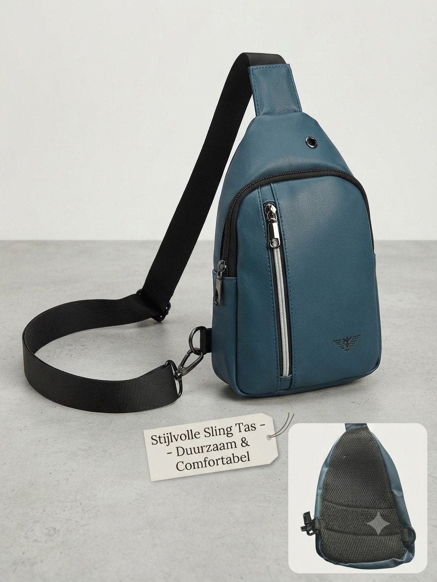 Stijlvolle Blauwe Sling Tas - Duurzaam & Comfortabel, Ophalen of Verzenden, Nieuw, Blauw, Overige merken