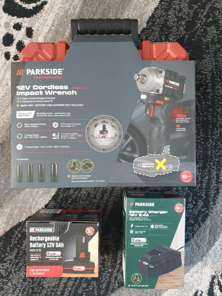 Parkside Performance 12v accu Slagmoersleutel, Ophalen, Nieuw
