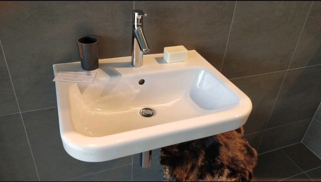 Wastafel Villeroy & Boch Architectura met Hansgrohe kraan, Ophalen, Gebruikt, Chroom, Wastafel
