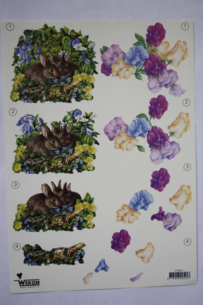 2 stuks 3D Knipvellen 6938, Ophalen of Verzenden, Nieuw, Natuur, Knipvel