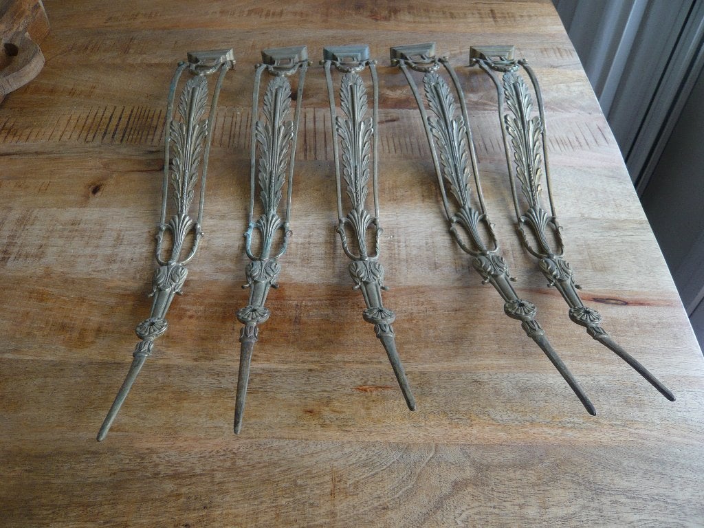 5 antieke bronzen/koperen planksteunen, Ophalen of Verzenden