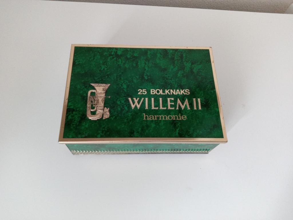 Vintage Willem II Bolknaks blik - Harmonie, Verzamelen, Blikken, Ophalen of Verzenden, Zo goed als nieuw, Overige, Overige merken
