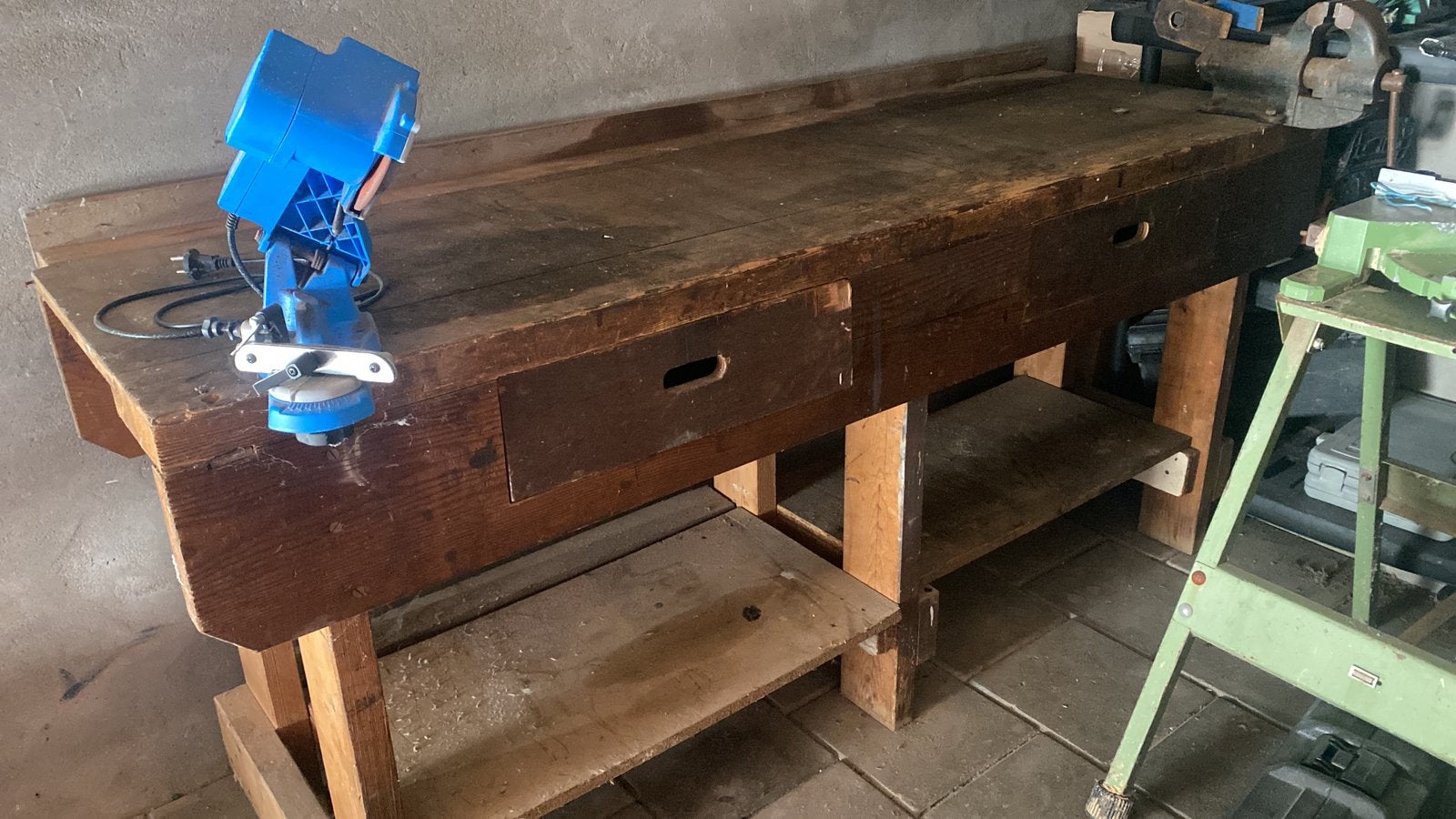 Werkbank, Ophalen, Gebruikt, 170 cm of meer, Bankschroef