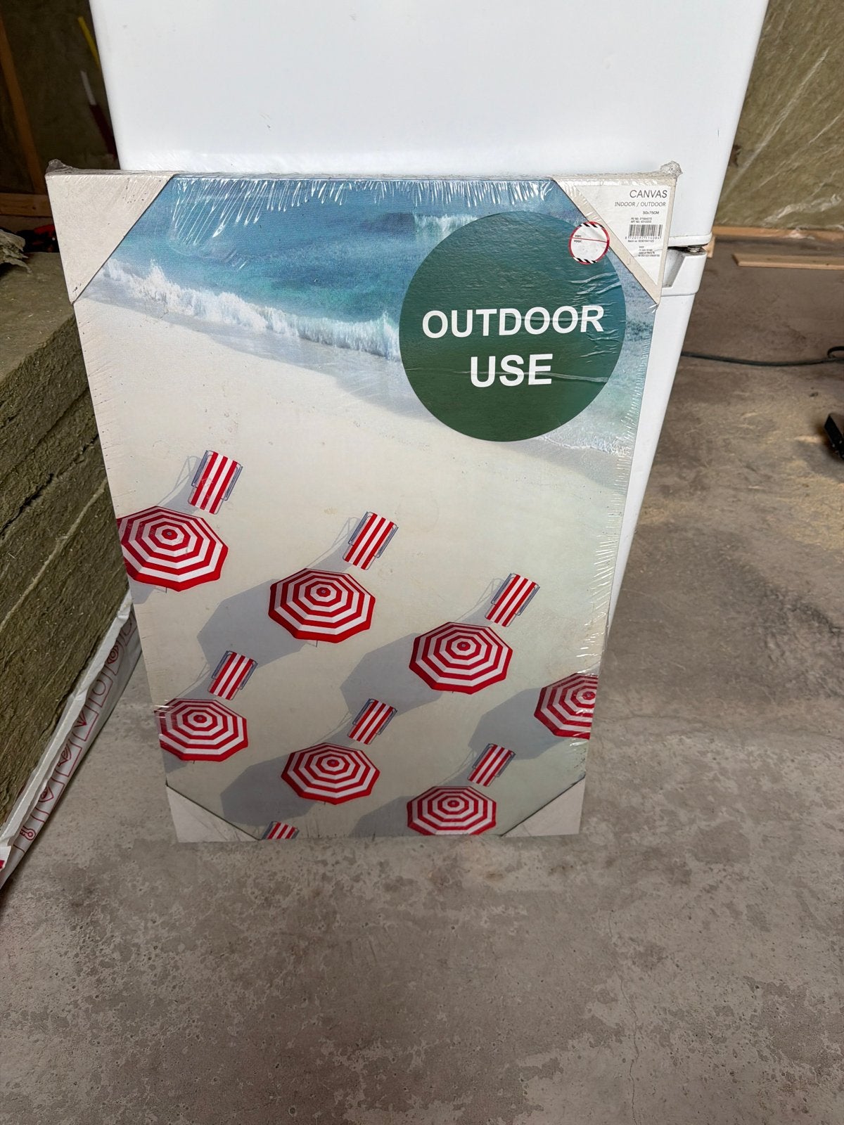 Nieuw Canvas Outdoor Schilderij - Strand met Parasols, Ophalen, Meerkleurig, Nieuw, Modern