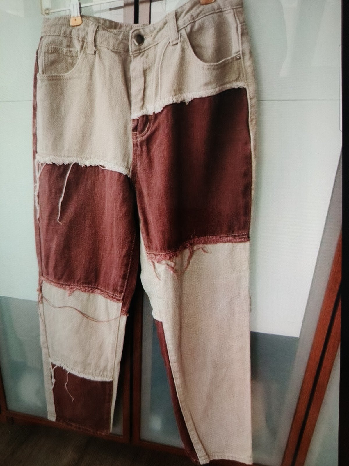 spijkerbroekstof maat M, Kleding | Dames, Bruin, Ophalen of Verzenden, Zo goed als nieuw, Lang