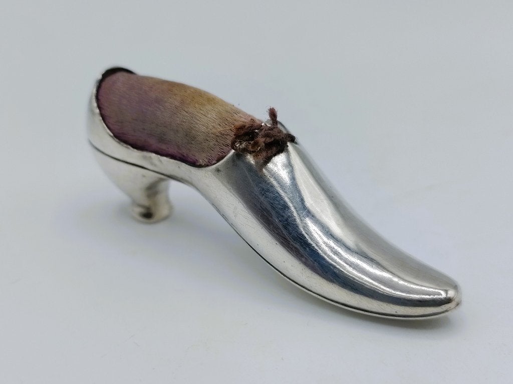 Zilveren schoen, speldenkussen,  Birmingham, 1899, Verzenden, Zilver