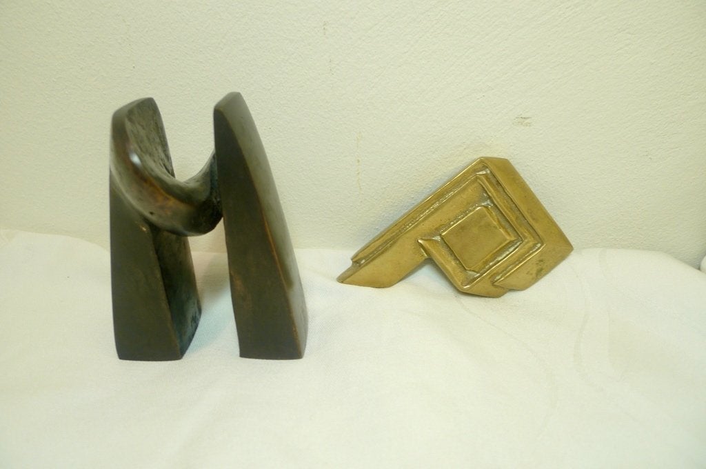 2 modernistisch bronzen kunstobjecten , Ophalen of Verzenden, Abstract, Brons, Beeld