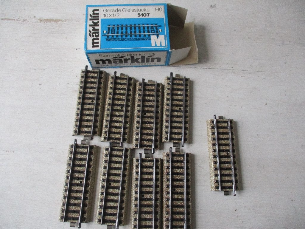 Märklin Rails 5107 90 mm 9x, Wisselstroom, Rails, Ophalen of Verzenden, Zo goed als nieuw