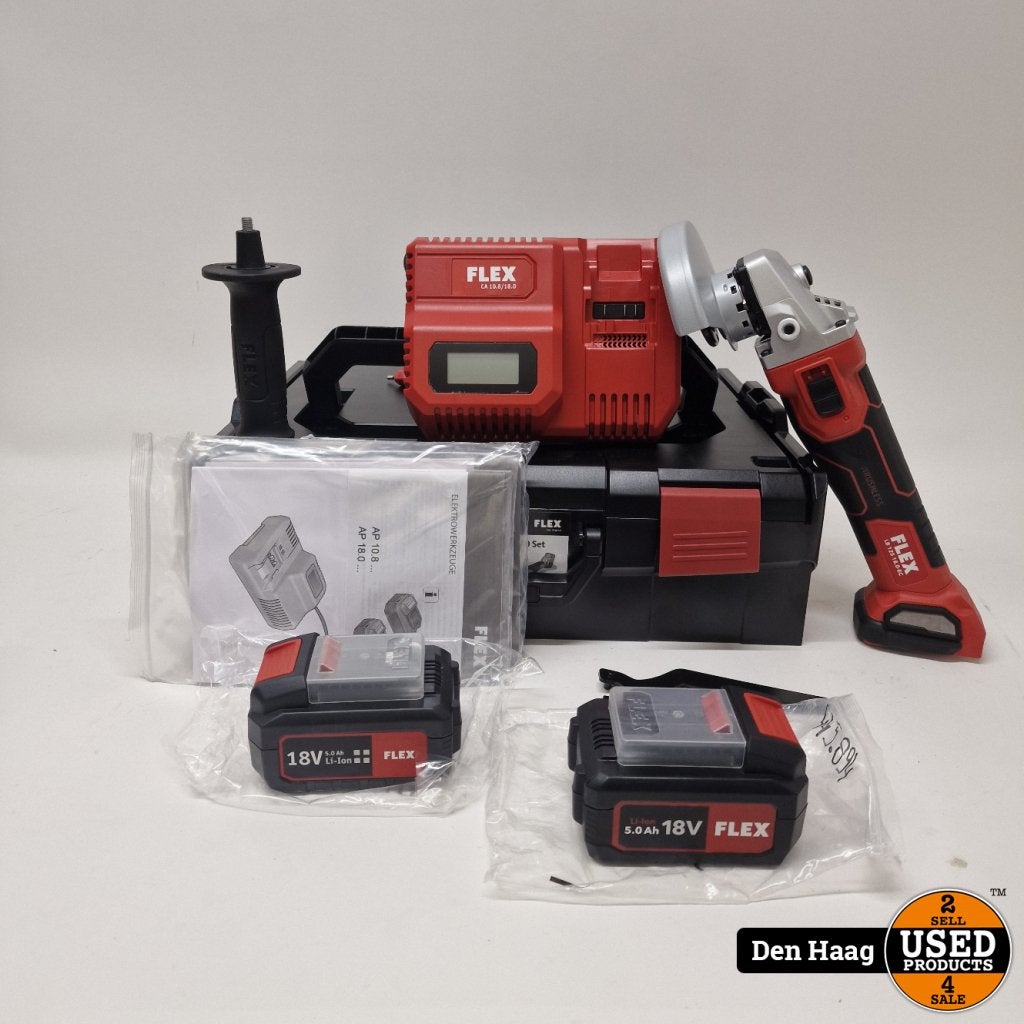 Flex Accu Haakse Slijper Set  LB 125 18.0-EC/5.0 | Nieuw, Flex Ltd., Gebruikt, https://flex.com/contact-us, Nobelstraat 10, 5807 GA Oostrum LB, Limburg, Nederland