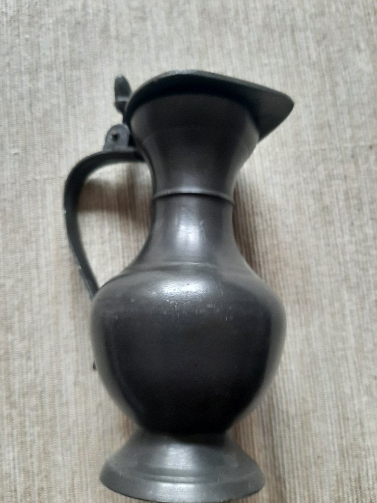 tinnen eikeltjes kannetje met deksel tin buikkan 14 cm 310 g, Antiek en Kunst, Ophalen of Verzenden