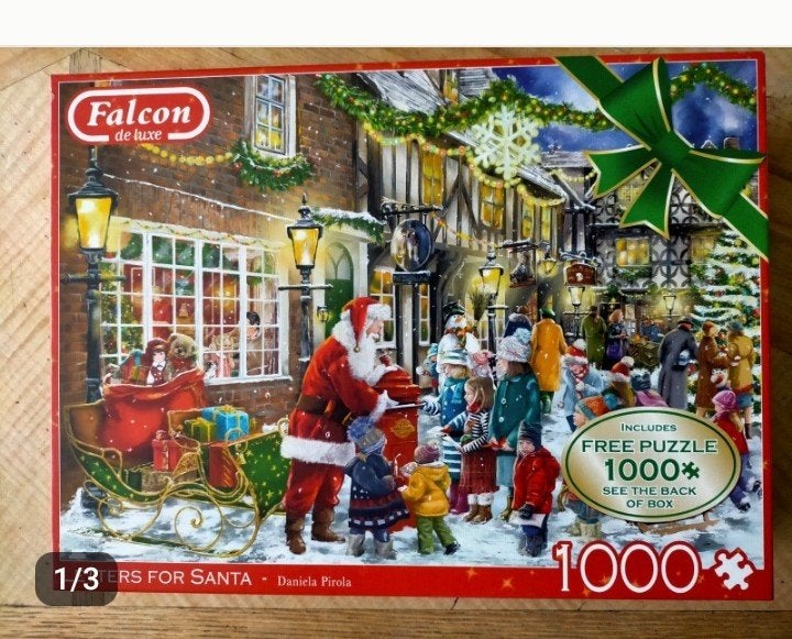 Falcon kerstpuzzel 2 x 1000 stukjes, Ophalen of Verzenden, 500 t/m 1500 stukjes, Nieuw