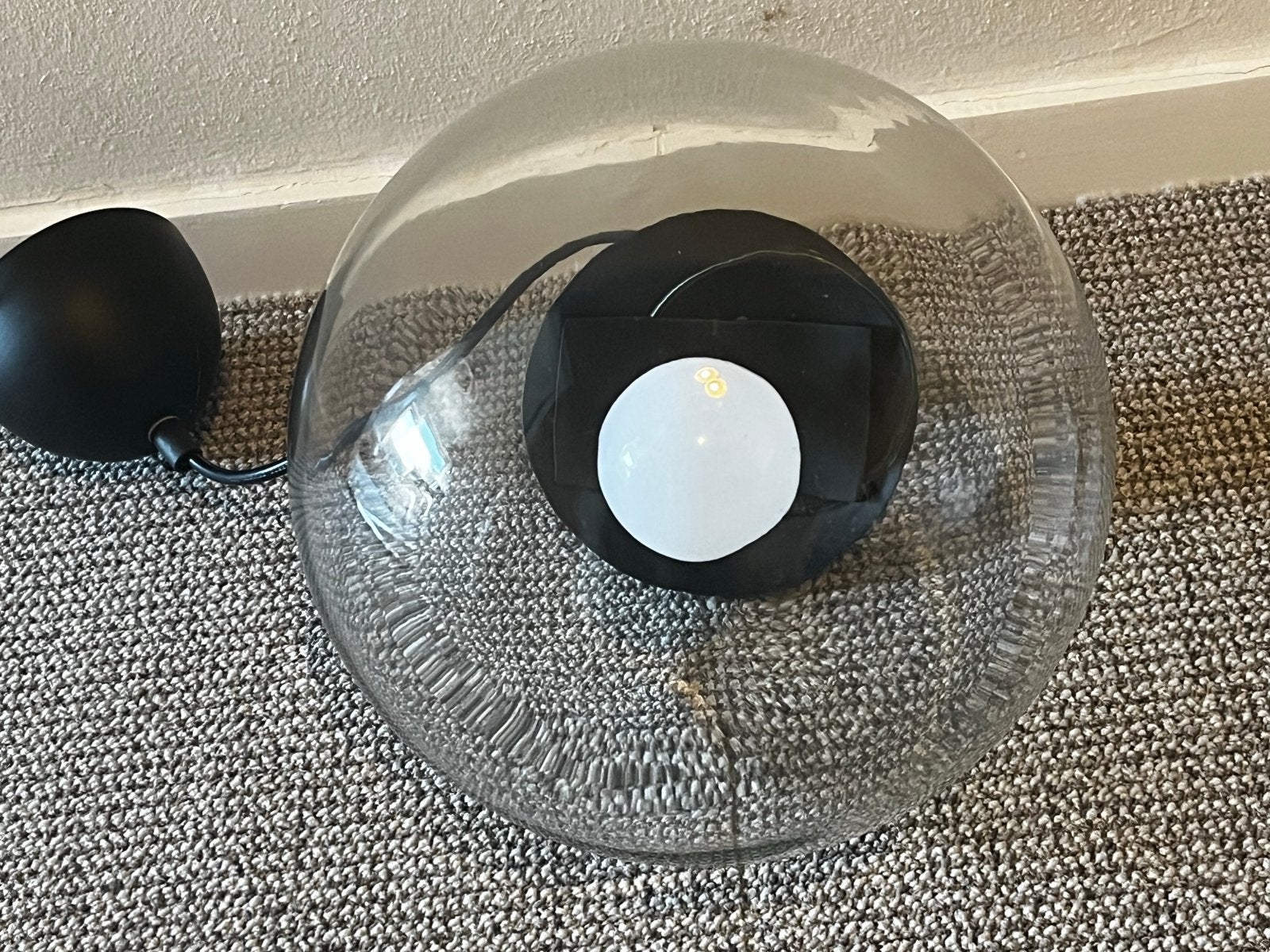 Glazen bol hanglamp - Diameter 24 cm, Ophalen, Gebruikt, Glas