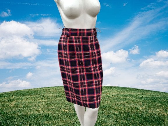 Tartan geruite Schotse rok maat M, Ophalen of Verzenden, Zo goed als nieuw, Overige kleuren, Onder de knie
