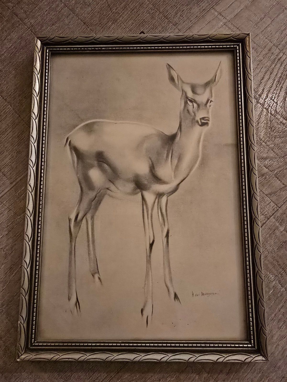 Het "Hertje van Juliana". van Han van Meegeren €69, Ophalen of Verzenden, Tekening, Ingelijst