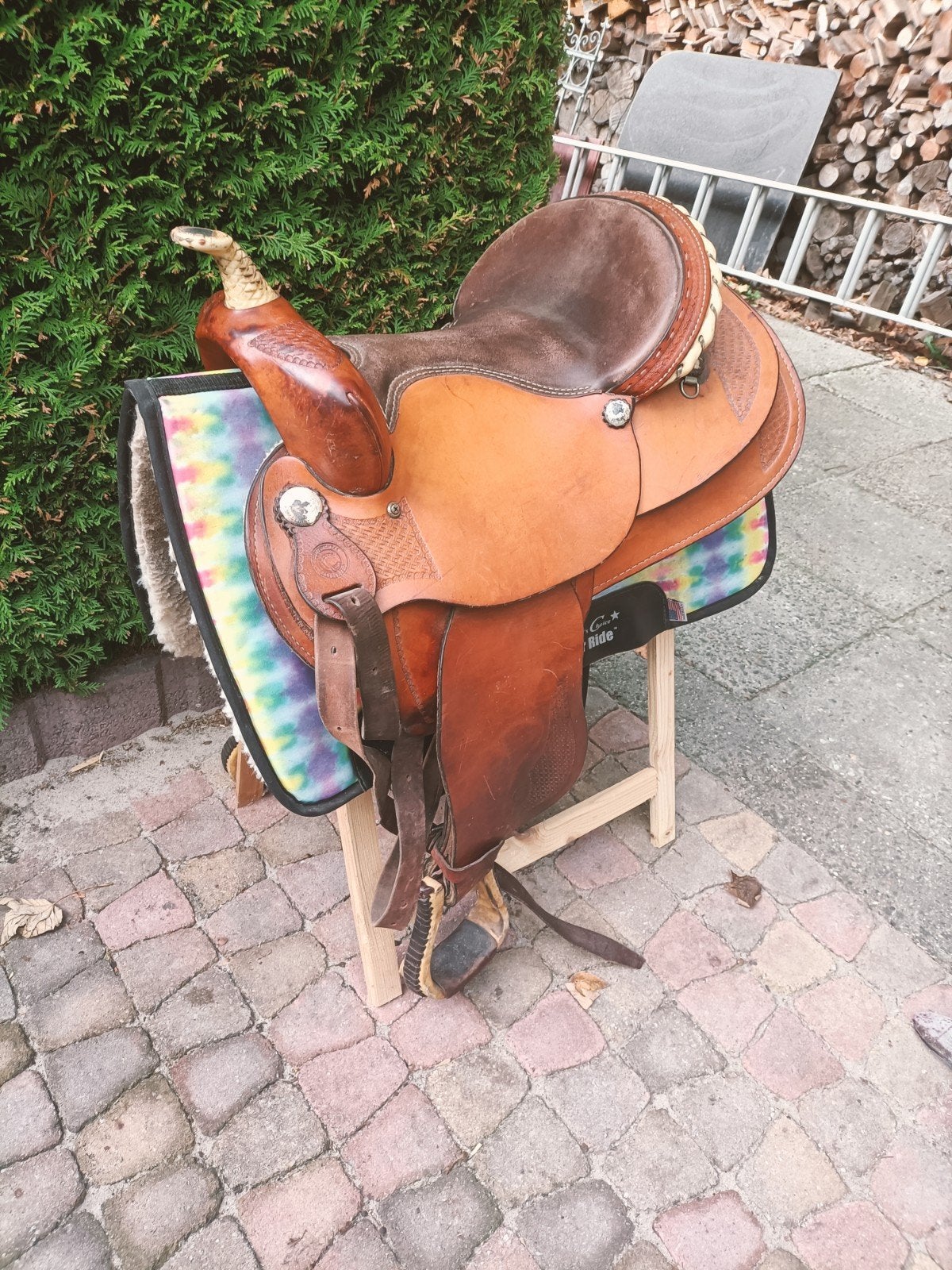Continental Saddlery westernzadel model 120 – bruin leer, Dieren en Toebehoren, Ophalen, Gebruikt, Overige merken, Diepe zit