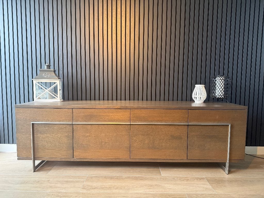 Stijlvolle kast met fineer, 243x55x72,5cm, Ophalen, Met deur(en), 200 cm of meer, Modern