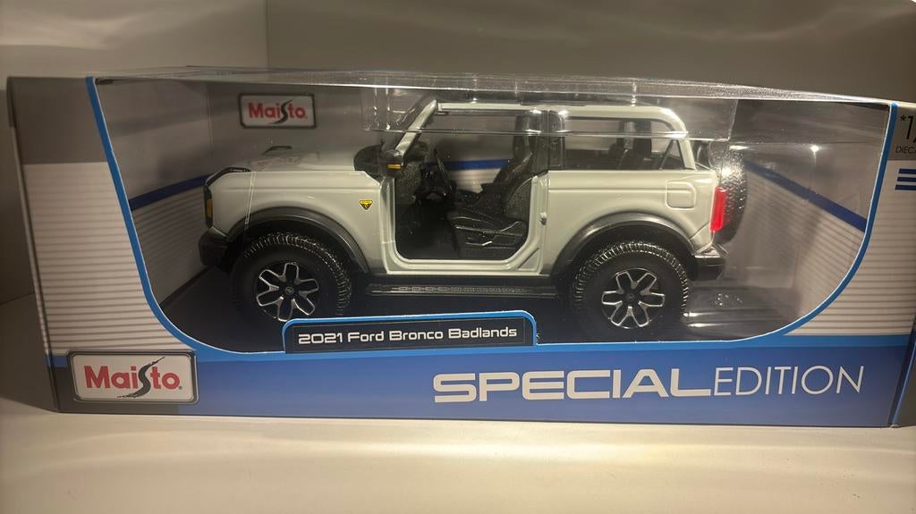 Ford bronco badlands 2021 maisto 1.18, Maisto, Ophalen of Verzenden, A, A
