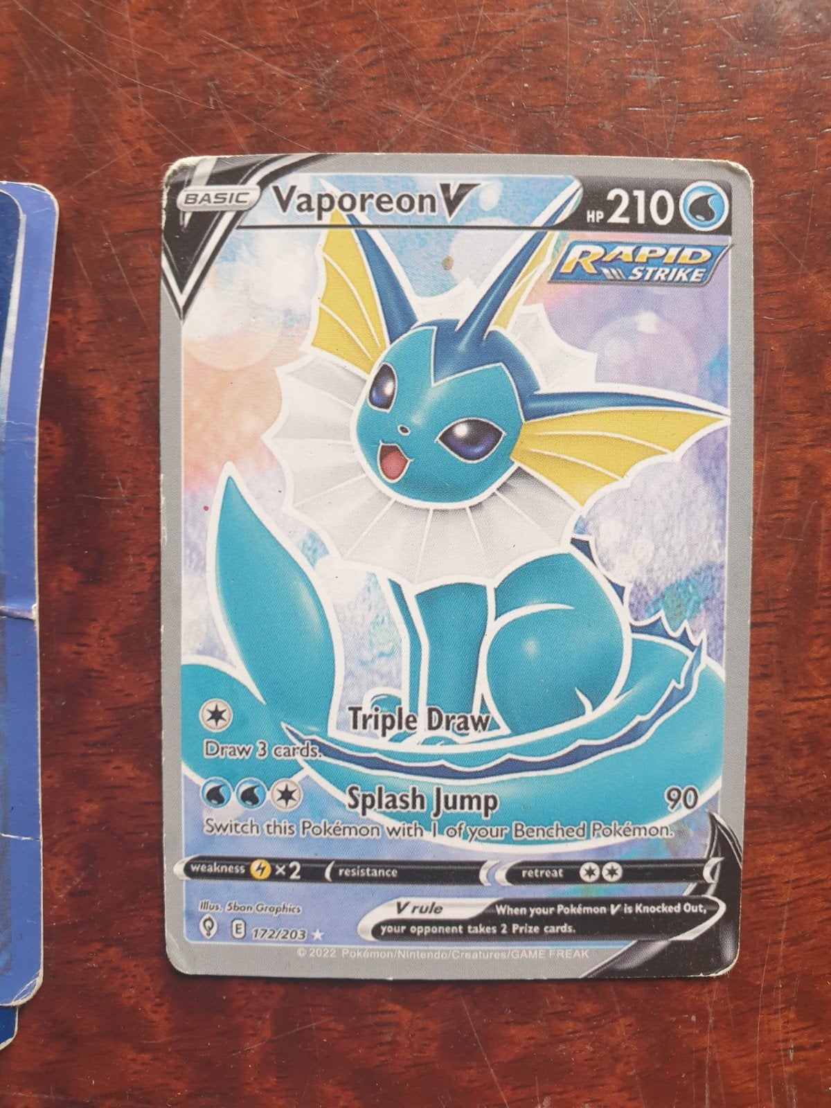 pokemon kaart vaporeon, Ophalen of Verzenden, Zo goed als nieuw