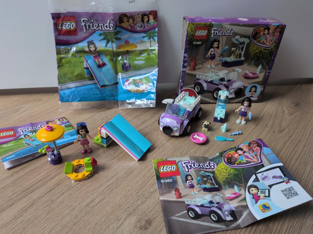 Twee LEGO Friends sets: Zwemplezier en Dierenkliniek, Lego, Friends, Ophalen of Verzenden, Zo goed als nieuw