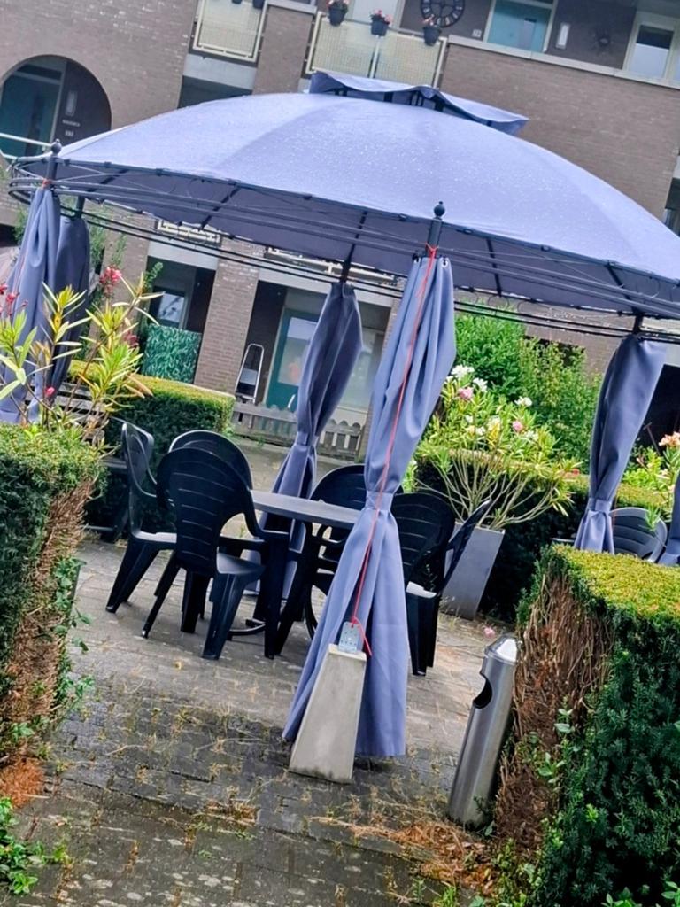 Tuinpaviljoen Capri rond-, waterdicht- antraciet kleurig, Ophalen, Overige typen, Nieuw, Waterdicht