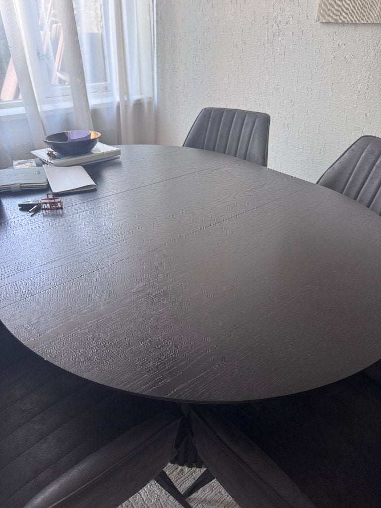 Eettafel uitschuifbaar, Ophalen, Gebruikt, 100 tot 150 cm, Vijf personen of meer