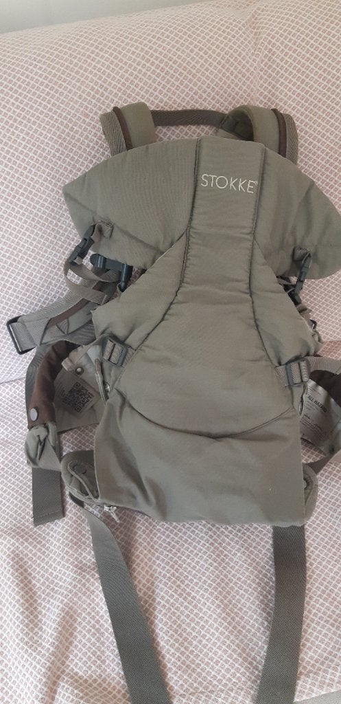 Stokke baby kind carrier drager kaki kleurig katoen, Overige merken, Buik of Rug, Ophalen of Verzenden, Zo goed als nieuw