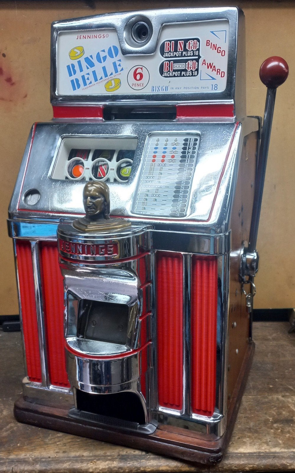 Jennings governor Bingo Belle slotmachine, Verzamelen, Ophalen, Gebruikt