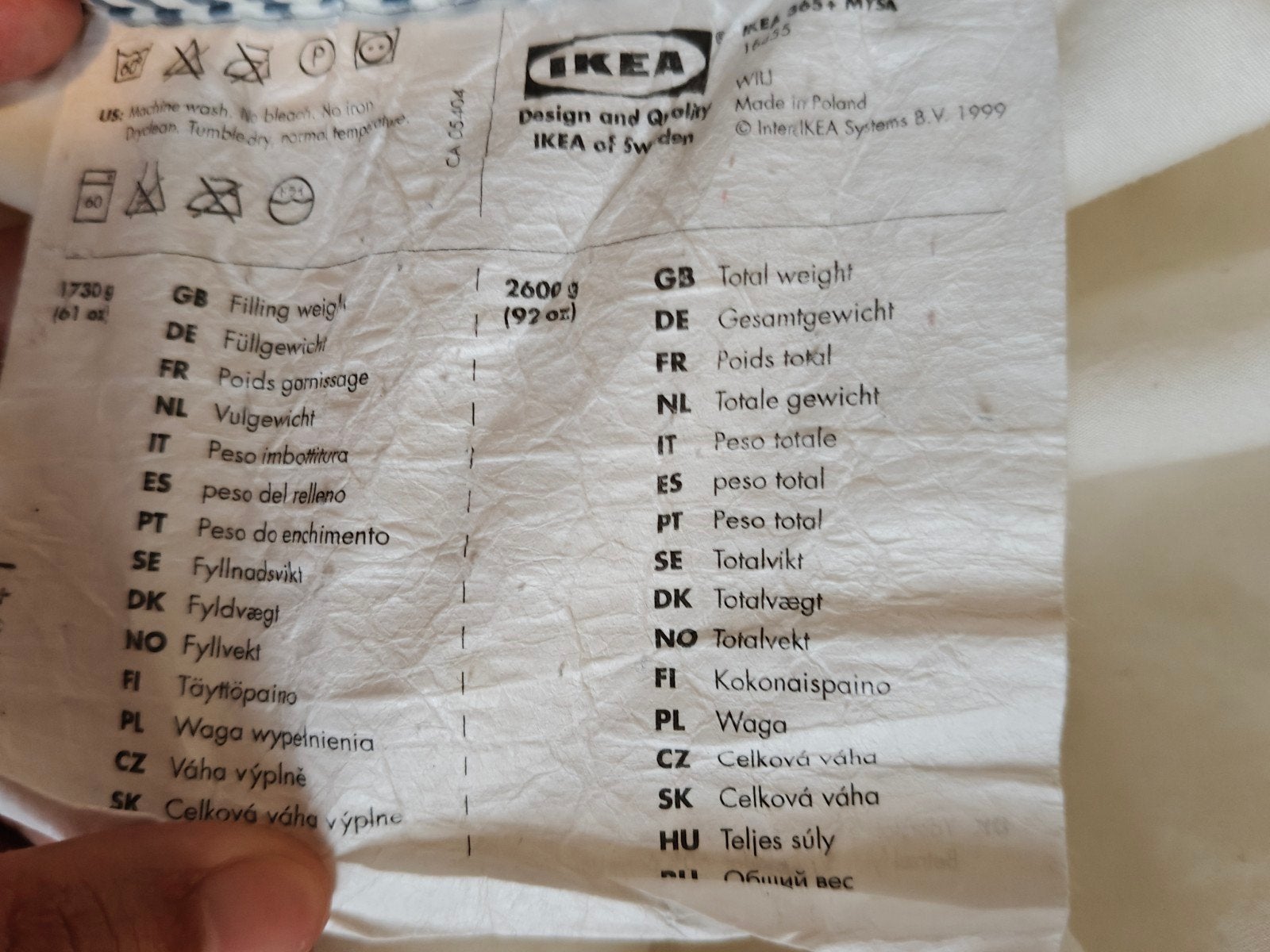 IKEA all season Mysa Dekbed - Eenpersoons - Zo goed als nieu, Huis en Inrichting, Slaapkamer | Beddengoed, Eenpersoons, Wit, Ophalen of Verzenden