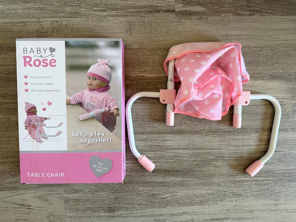 Baby Rose poppenstoel voor 35-45 cm pop, Ophalen of Verzenden, Nieuw, Overige typen