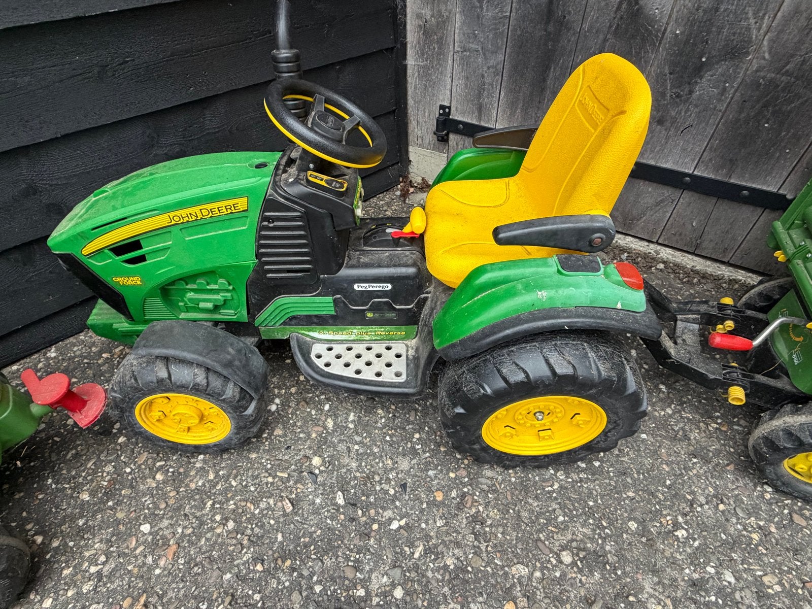 John Deere elektrische trekker met aanhangers, Ophalen of Verzenden, Gebruikt
