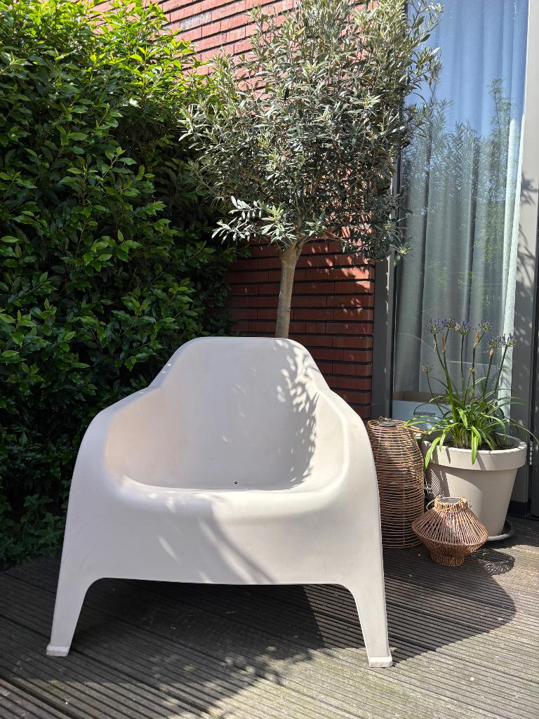 Loungestoel lichttaupe 'Tommy Karwei', Tuin en Terras, Ophalen, Gebruikt, Kunststof