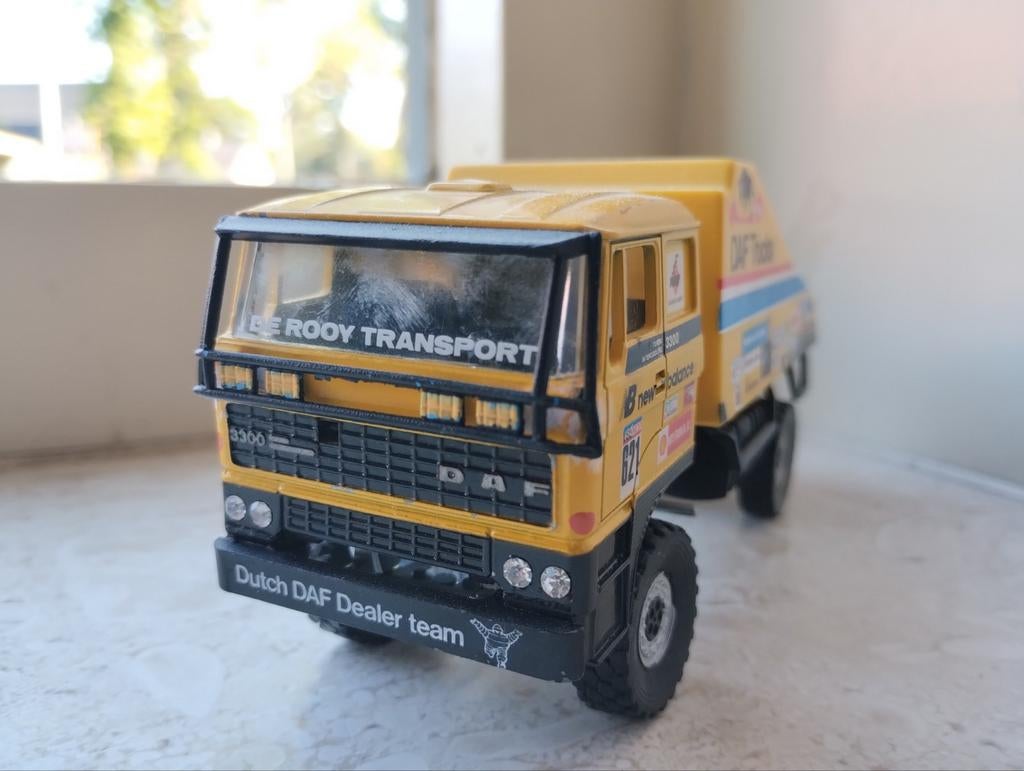 Te koop mooie code 3 Dakar Rally DAF van Jan de Rooy, Ophalen of Verzenden, Zo goed als nieuw, Bus of Vrachtwagen, Lion Toys