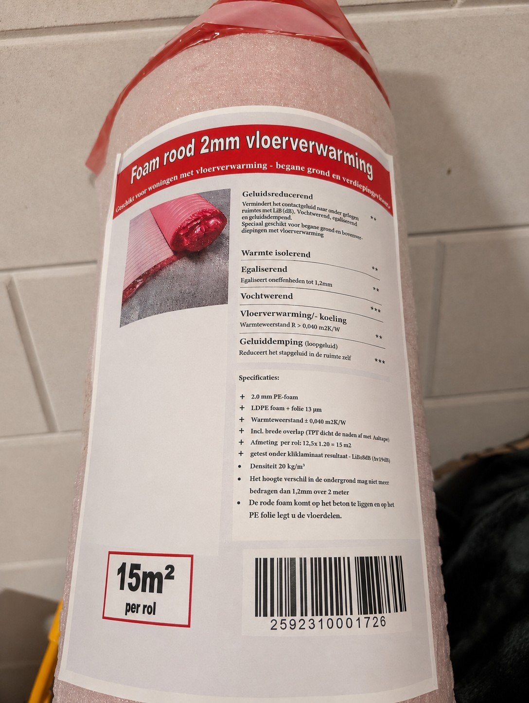 5,5 rol ondervloer (15m² per rol) - Nieuw, Ophalen, Overige typen, Nieuw, 10 m² of meer