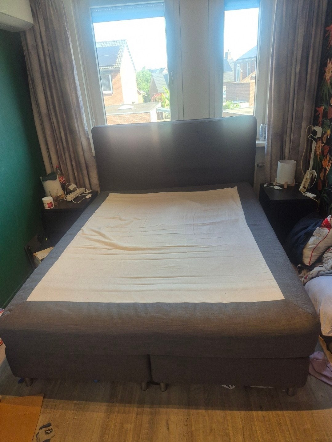 Boxspring Ikea Dunvik 160x200 cm - Zo goed als nieuw, Ophalen, Tweepersoons, Zo goed als nieuw, 200 cm