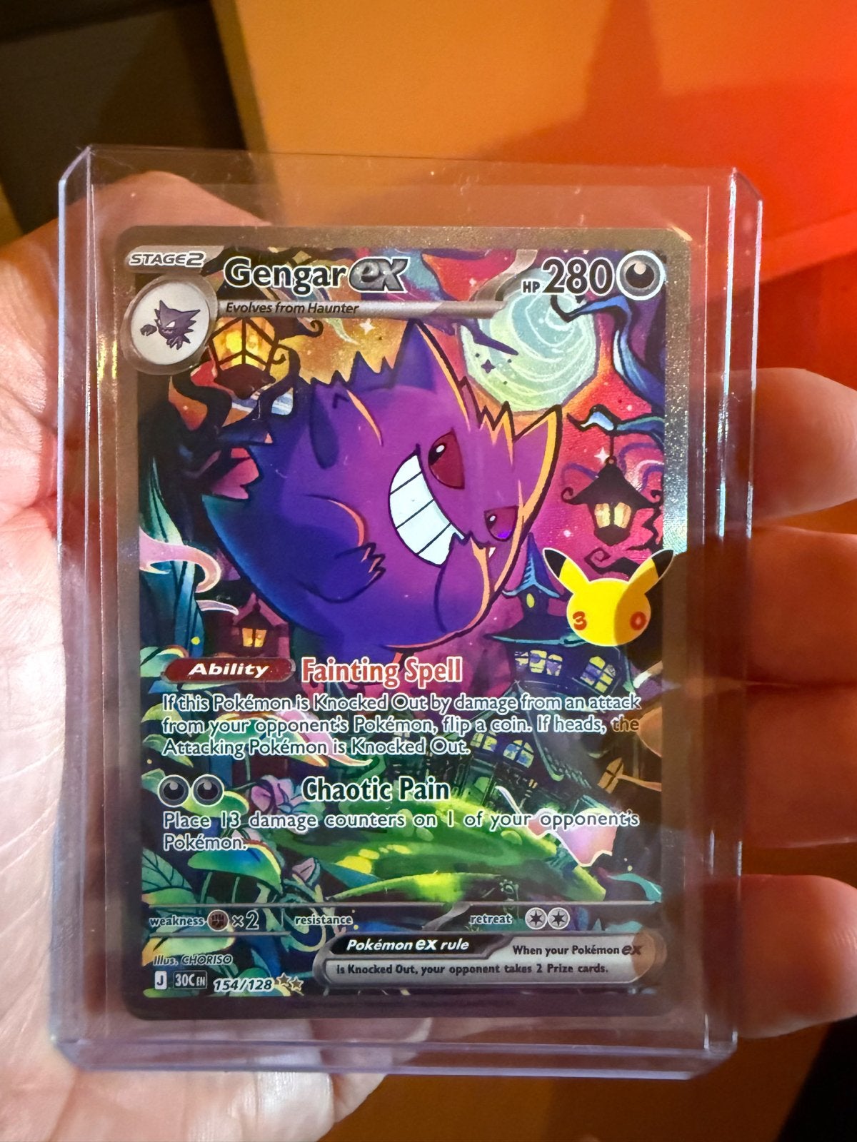 Gengar ex 154/128 Pokémon kaart - Celebrations, Ophalen of Verzenden, Zo goed als nieuw, Losse kaart