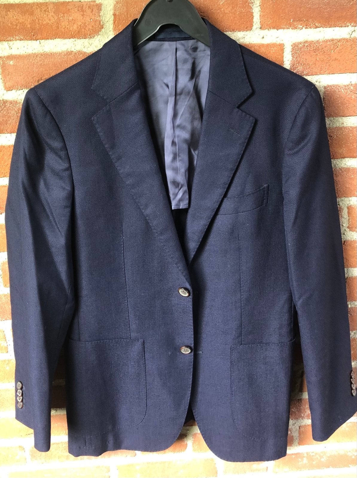 ZGAN Suitsupply Havana Patch Blauw Wollen Jasje Maat 44, Ophalen of Verzenden, Zo goed als nieuw, Maat 46 (S) of kleiner, Blauw