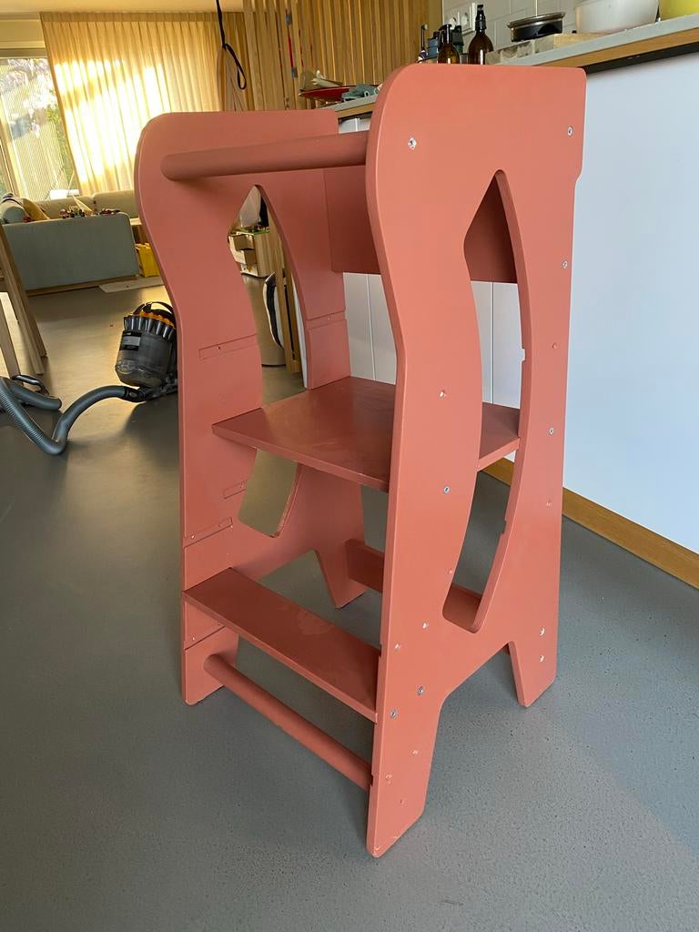 Keukenhulp van berkenhout, Farrow & Ball Red Earth, Ophalen, Zo goed als nieuw